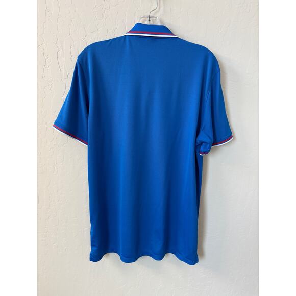 G/Fore Polo Shirt Pique Knit Performance Men’s Sz‎ M Blue Red G4 - Picture 10 of 10